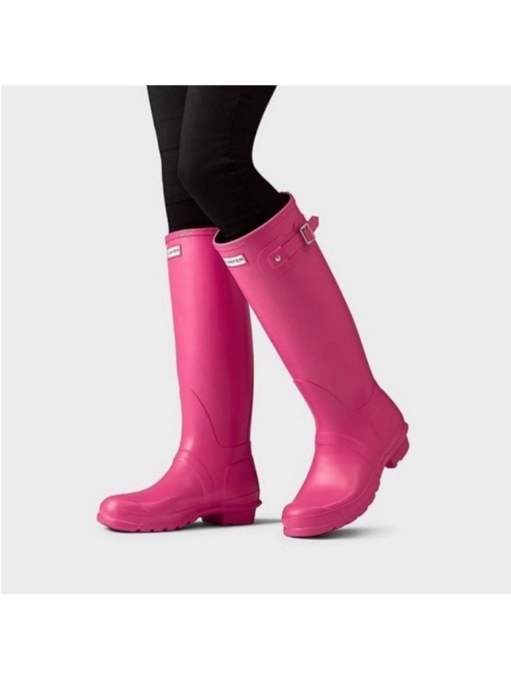 Hunter tall Wellington rain boots size 7 women - Picture 2 of 15